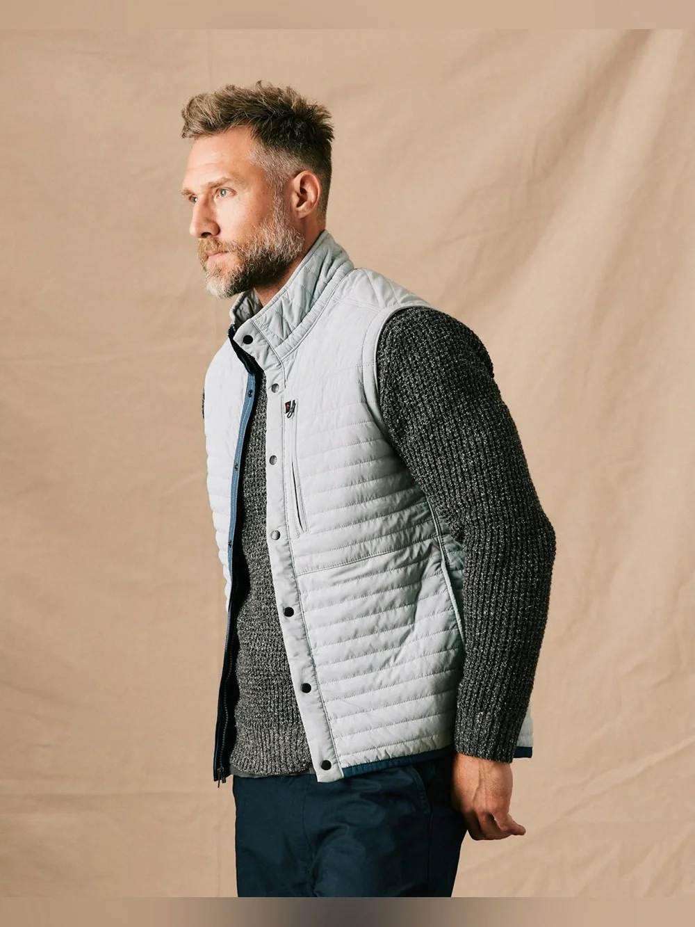 Men’s Relwen Windzip Vest in Ghost Gray
